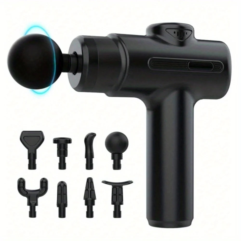 Revitalize Your Recovery: Handheld Deep Tissue Massage Gun with 8 Versatile Heads for Ultimate Muscle Relief