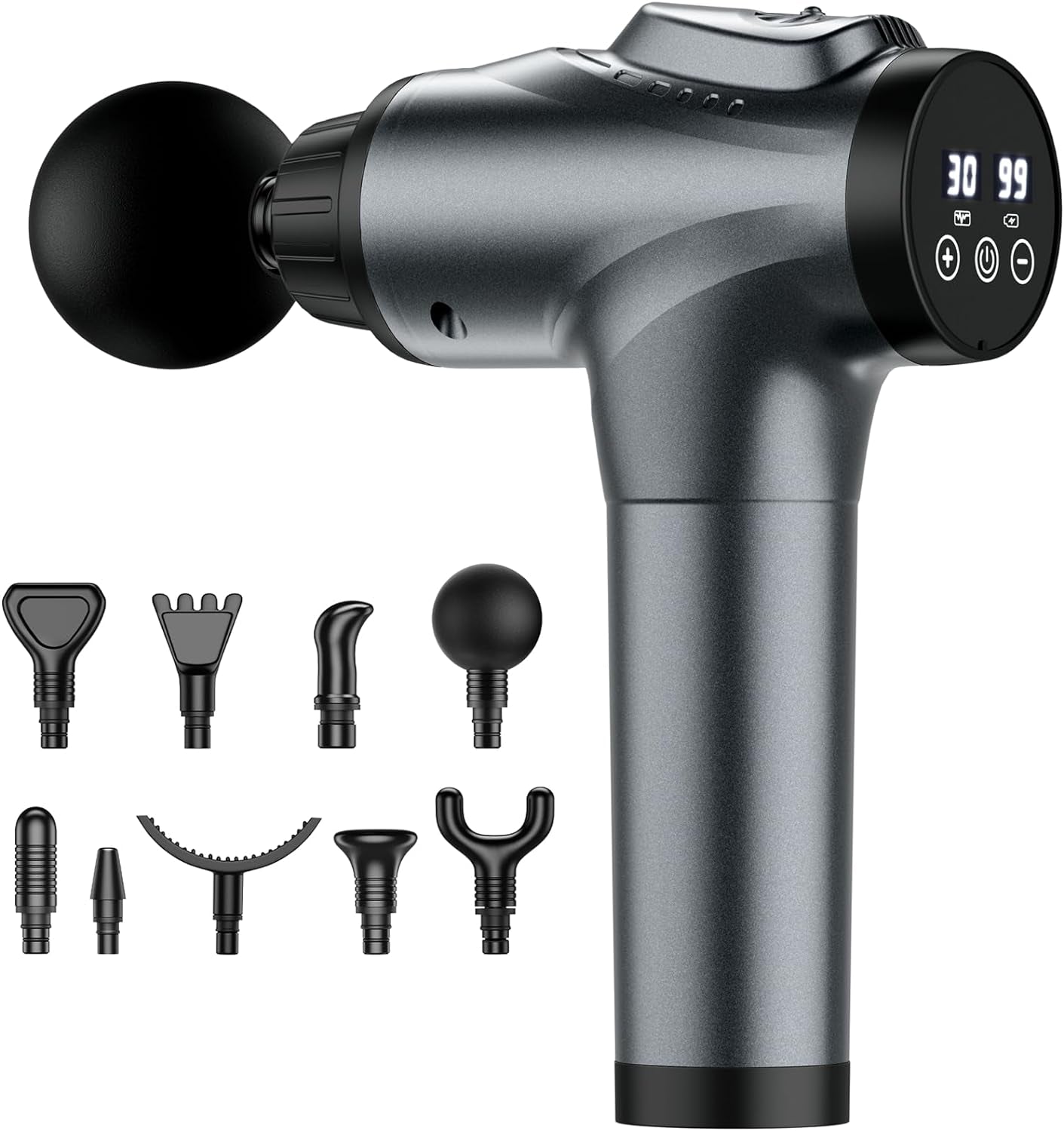 Professional Deep Tissue Massage Gun for Athletes - Handheld Electric Percussion Massager with 30 Speed Levels and 9 Attachments for Pain Relief - Ideal Father's Day Gift
