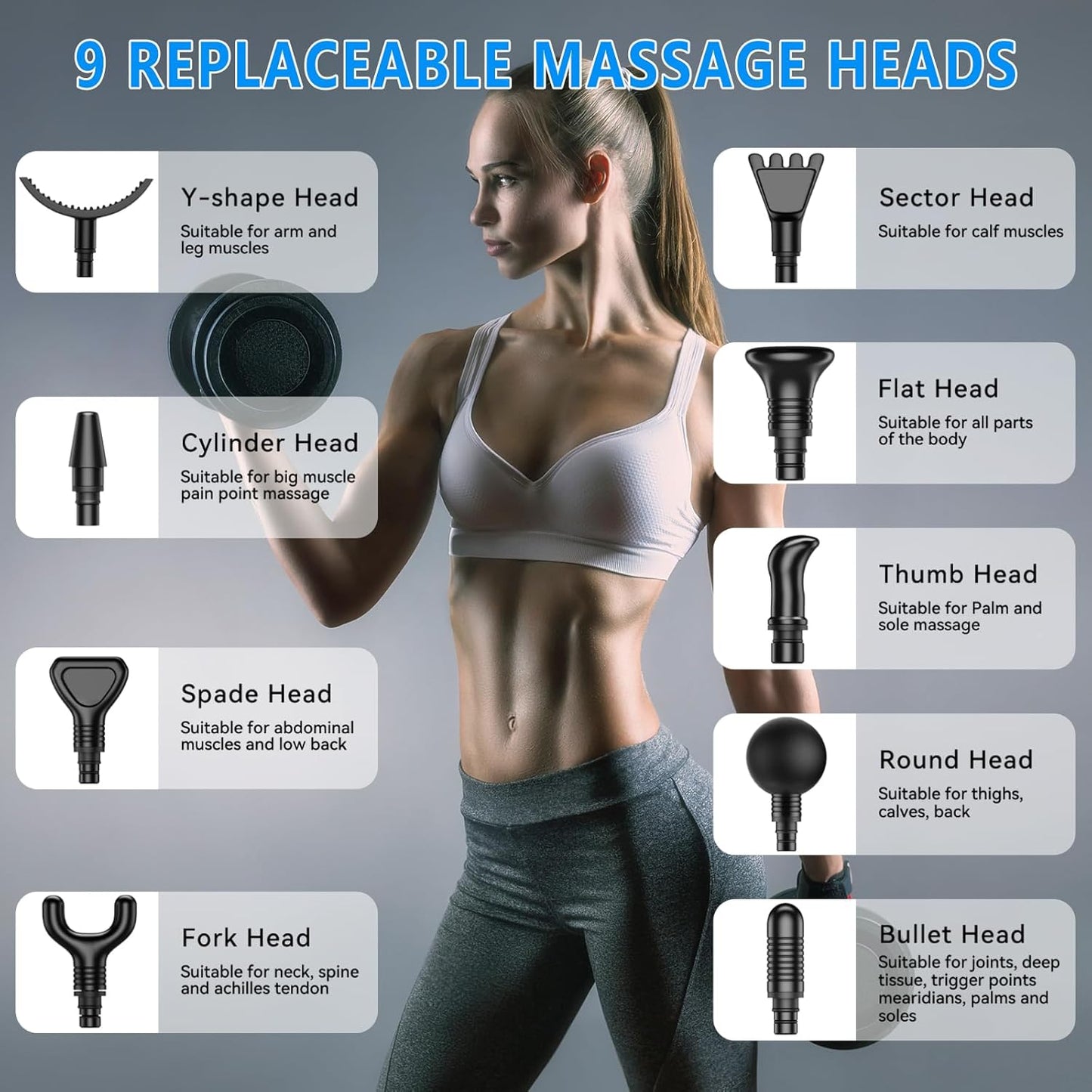 Professional Deep Tissue Massage Gun for Athletes - Handheld Electric Percussion Massager with 30 Speed Levels and 9 Attachments for Pain Relief - Ideal Father's Day Gift