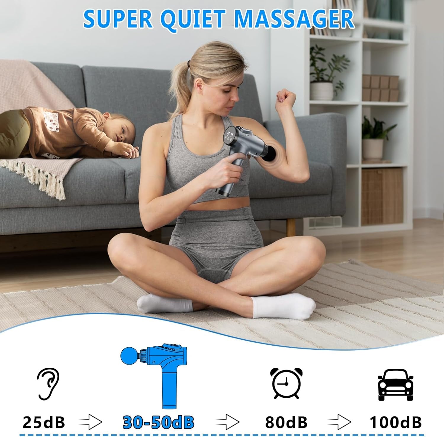 Professional Deep Tissue Massage Gun for Athletes - Handheld Electric Percussion Massager with 30 Speed Levels and 9 Attachments for Pain Relief - Ideal Father's Day Gift